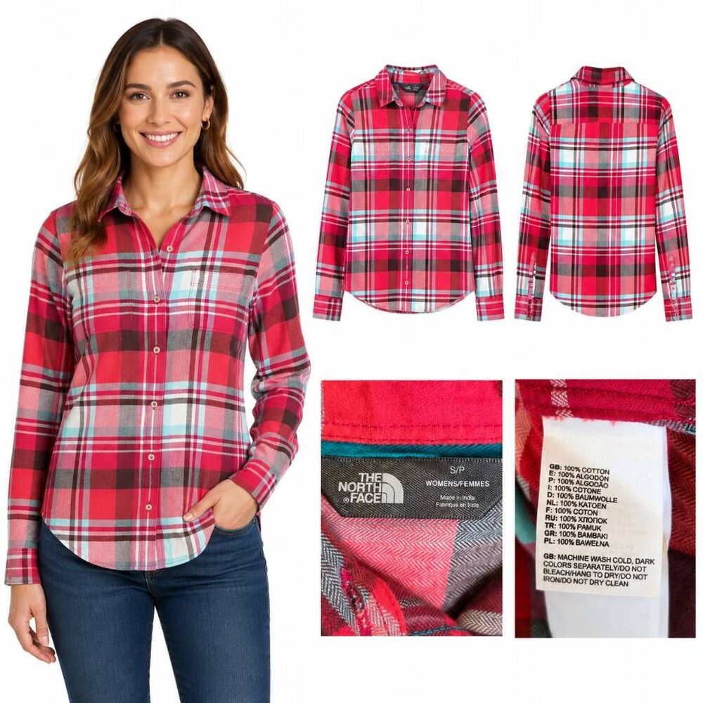 The North Face Women’s Small Pink Plaid Cotton Shirt